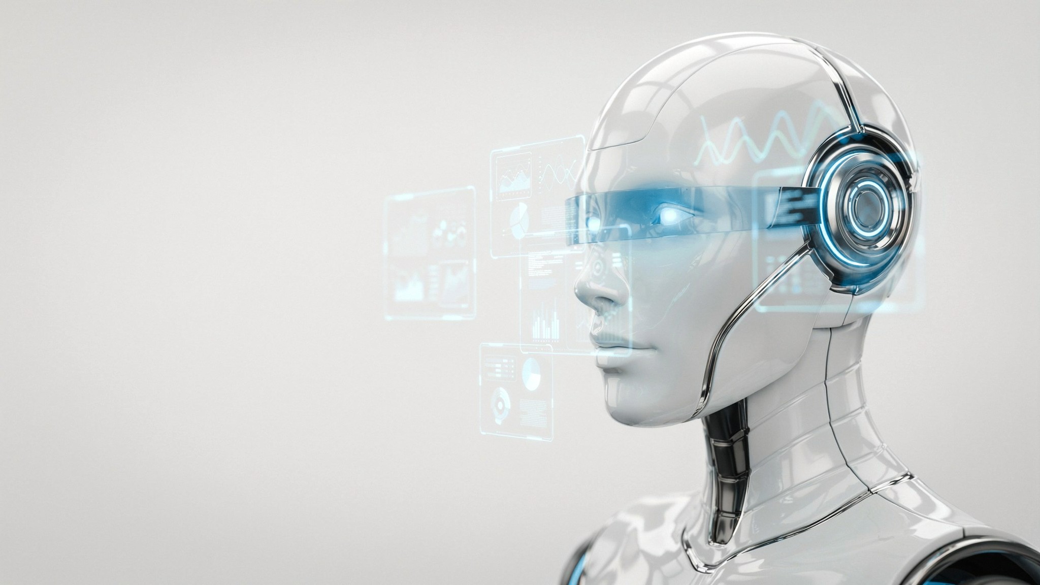 Robotic hand with floating campaign panels — digital marketing services, Johannesburg